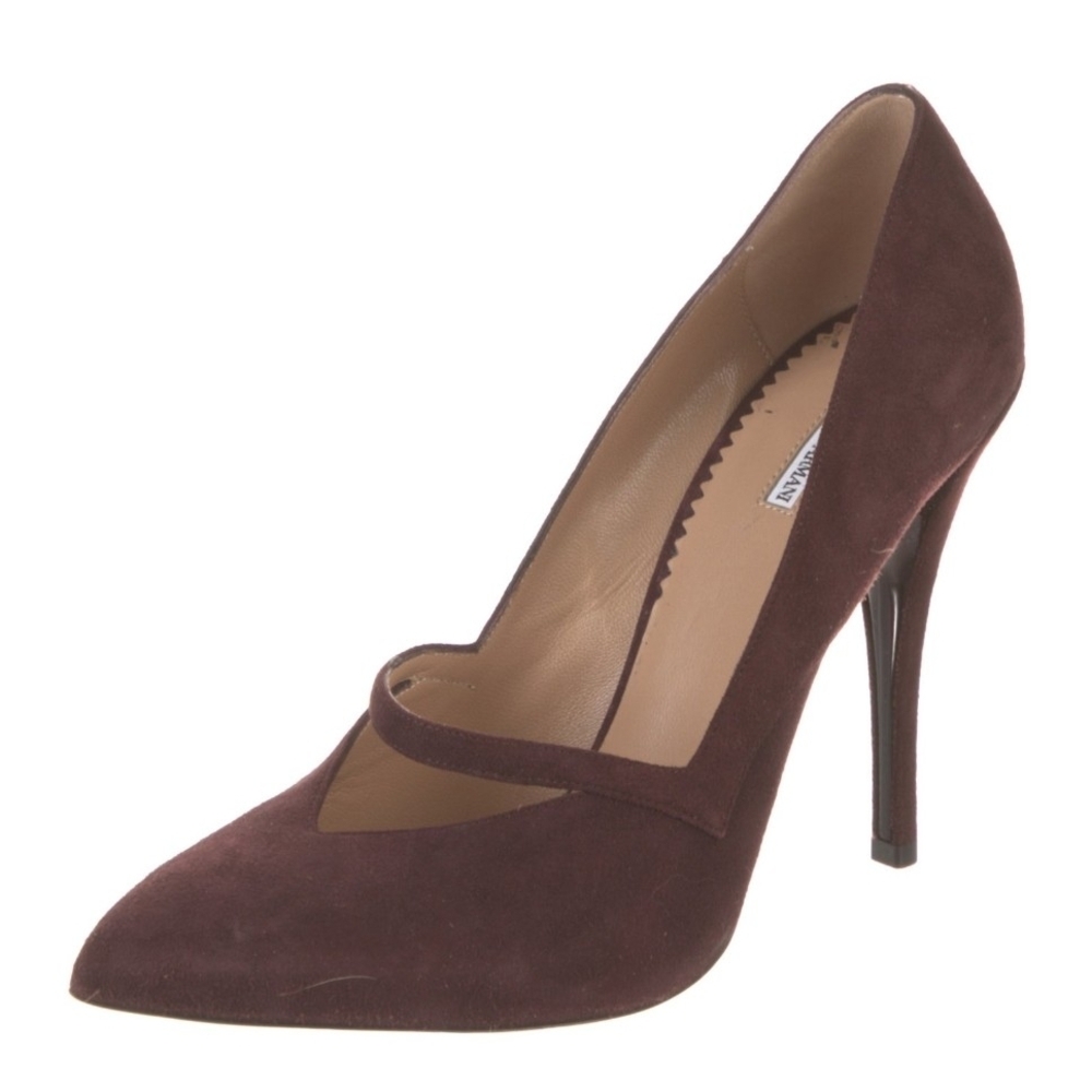 Emporio Armani Cutout Brown Suede Pumps
